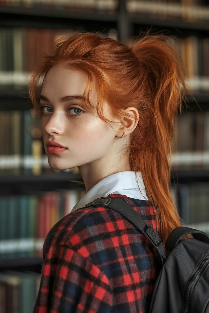 Fresh & Easy Hairstyles for the First Day of School 2025 Ponytail with Schoolgirl Spice