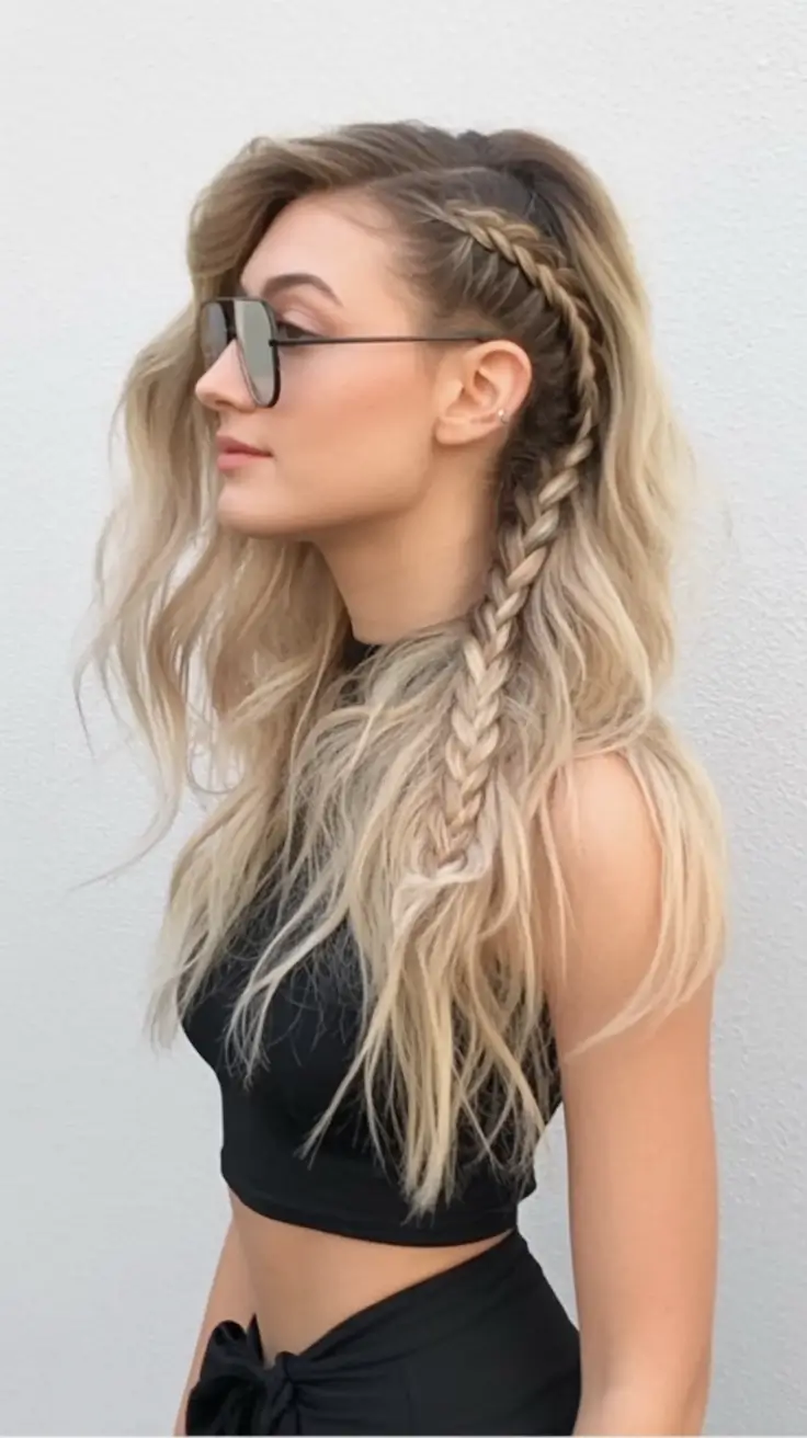 Fresh Hairstyles for July 2025 Side Braids with Beachy Texture