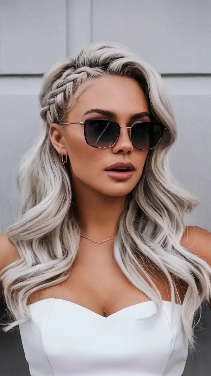 Fresh Hairstyles for July 2025 Hollywood Glam Waves With Side Braid