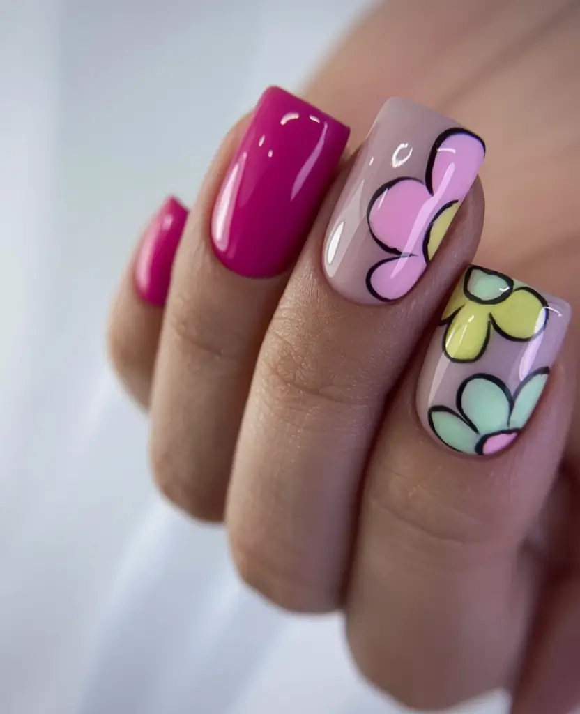 Fun Nail Color Ideas for August 2025 Retro Blooms in Candy Tones
