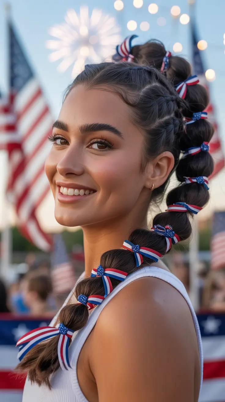 Hair Looks That Celebrate July 4th 2025 Short Hair Pixie With Red And Blue Pop