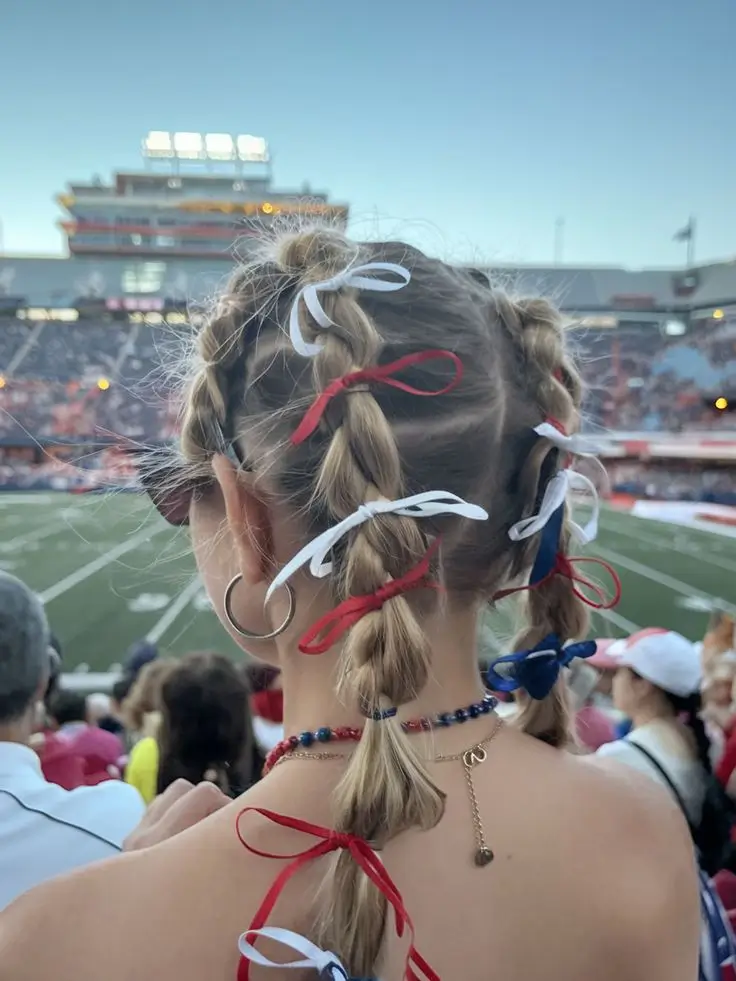 Hair Looks That Celebrate July 4th 2025 Braided Ribbons in Motion