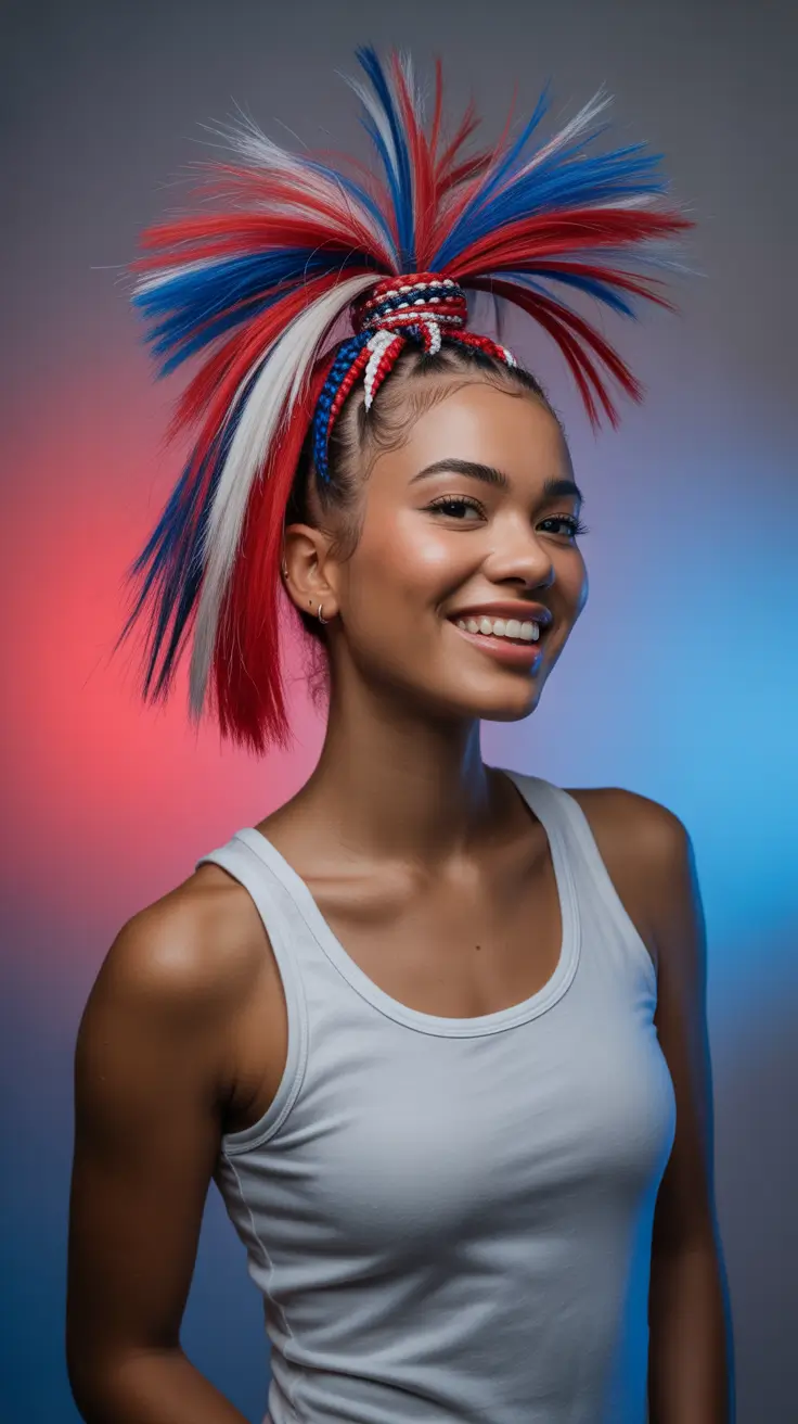 Hair Looks That Celebrate July 4th 2025 High Drama Firecracker Pony