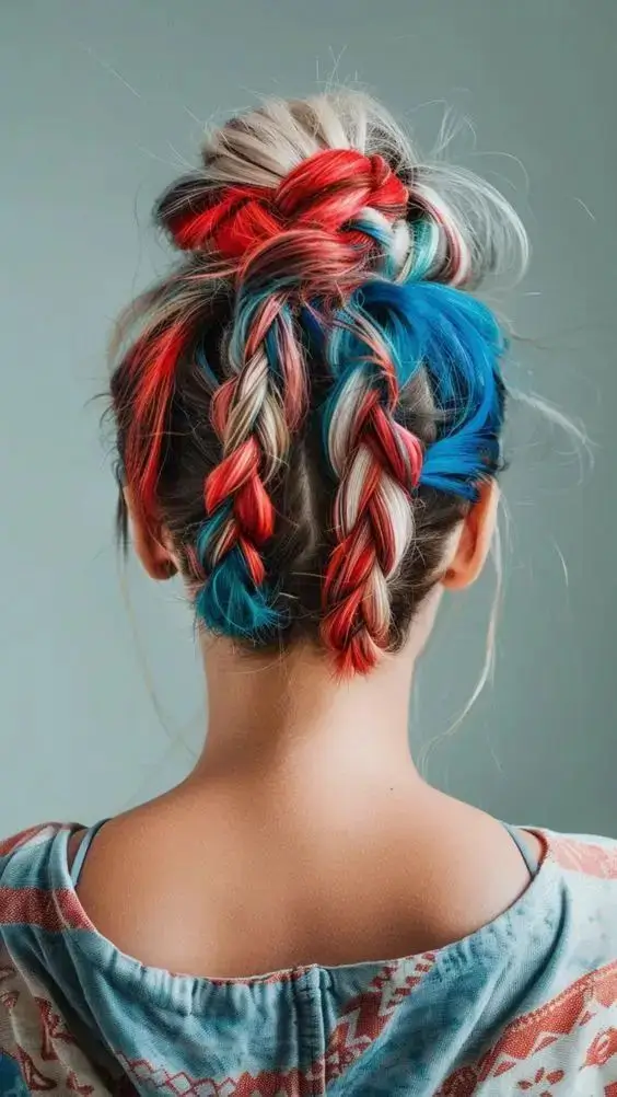 Hair Looks That Celebrate July 4th 2025 Patriotic Painted Braids