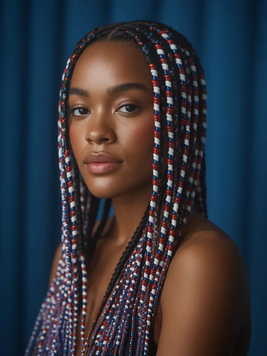 Hair Looks That Celebrate July 4th 2025 Statement Beaded Braids with a Patriotic Twist