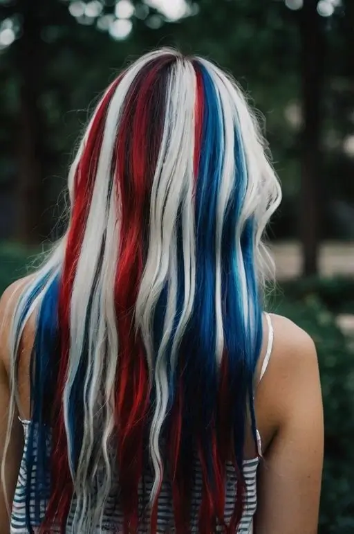 Hair Looks That Celebrate July 4th 2025 Painted Patriot Color Melt