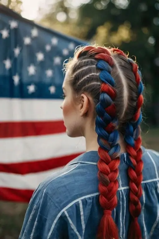 Hair Looks That Celebrate July 4th 2025 Ribbon Bubble Braids with Attitude