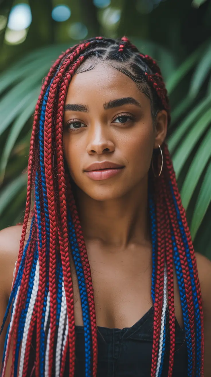 Hair Looks That Celebrate July 4th 2025 Braided Blaze In Red White And Blue