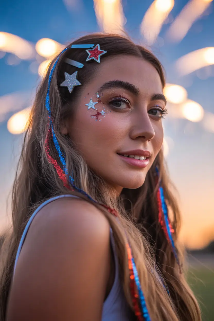 Hair Looks That Celebrate July 4th 2025 Bubble Braids With Patriotic Ribbons