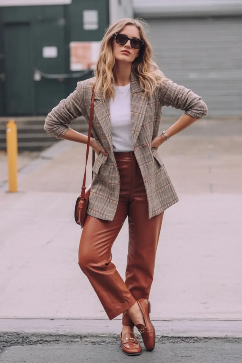 How to dress business casual this fall - outfits ideas 2025 Retro Plaid with a City-Girl Twist