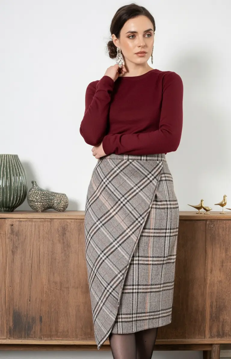 How to dress business casual this fall - outfits ideas 2025 Burgundy & Tartan Precision