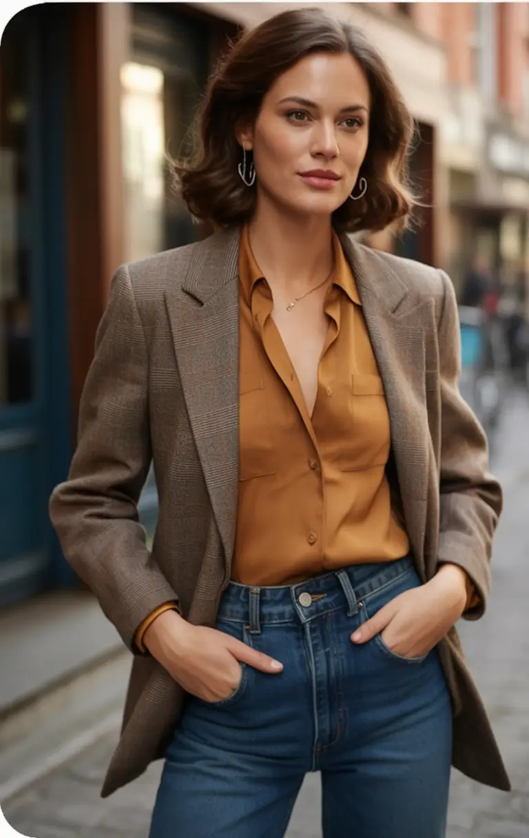 How to dress business casual this fall - outfits ideas 2025 Amber Shirt & Blazer Cool