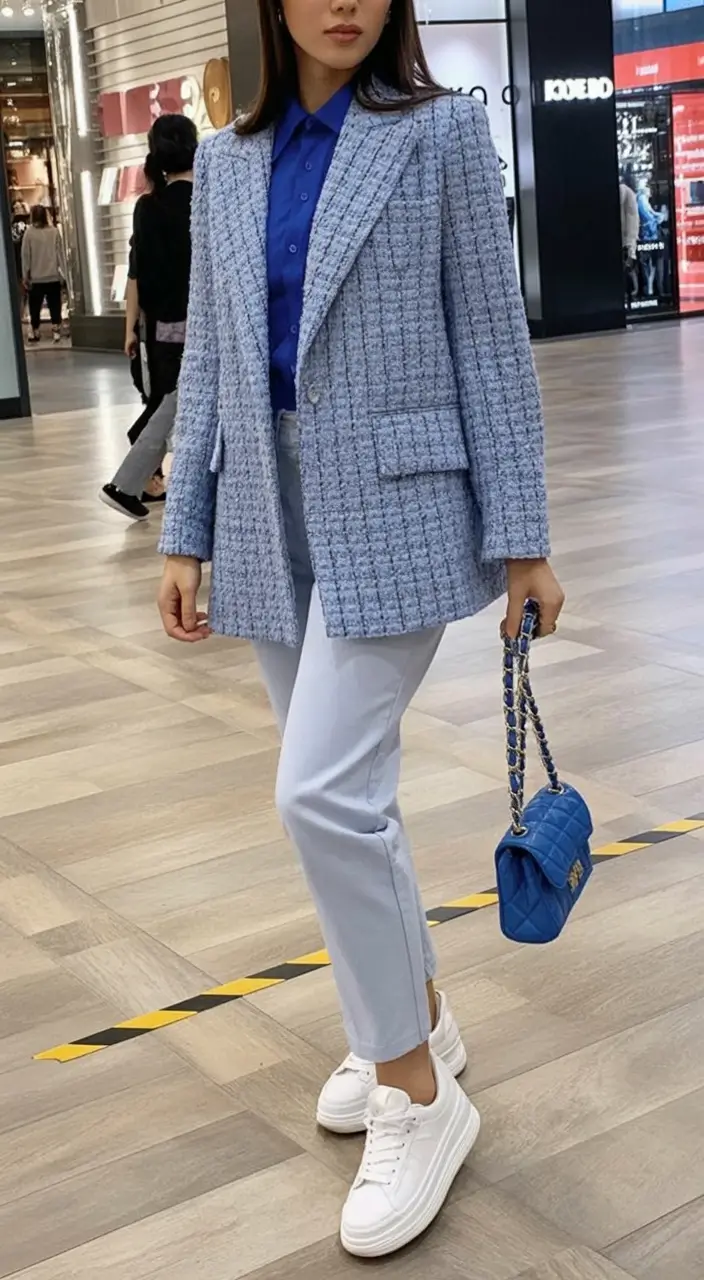 How to dress business casual this fall - outfits ideas 2025 Bold Blues & Classic Textures