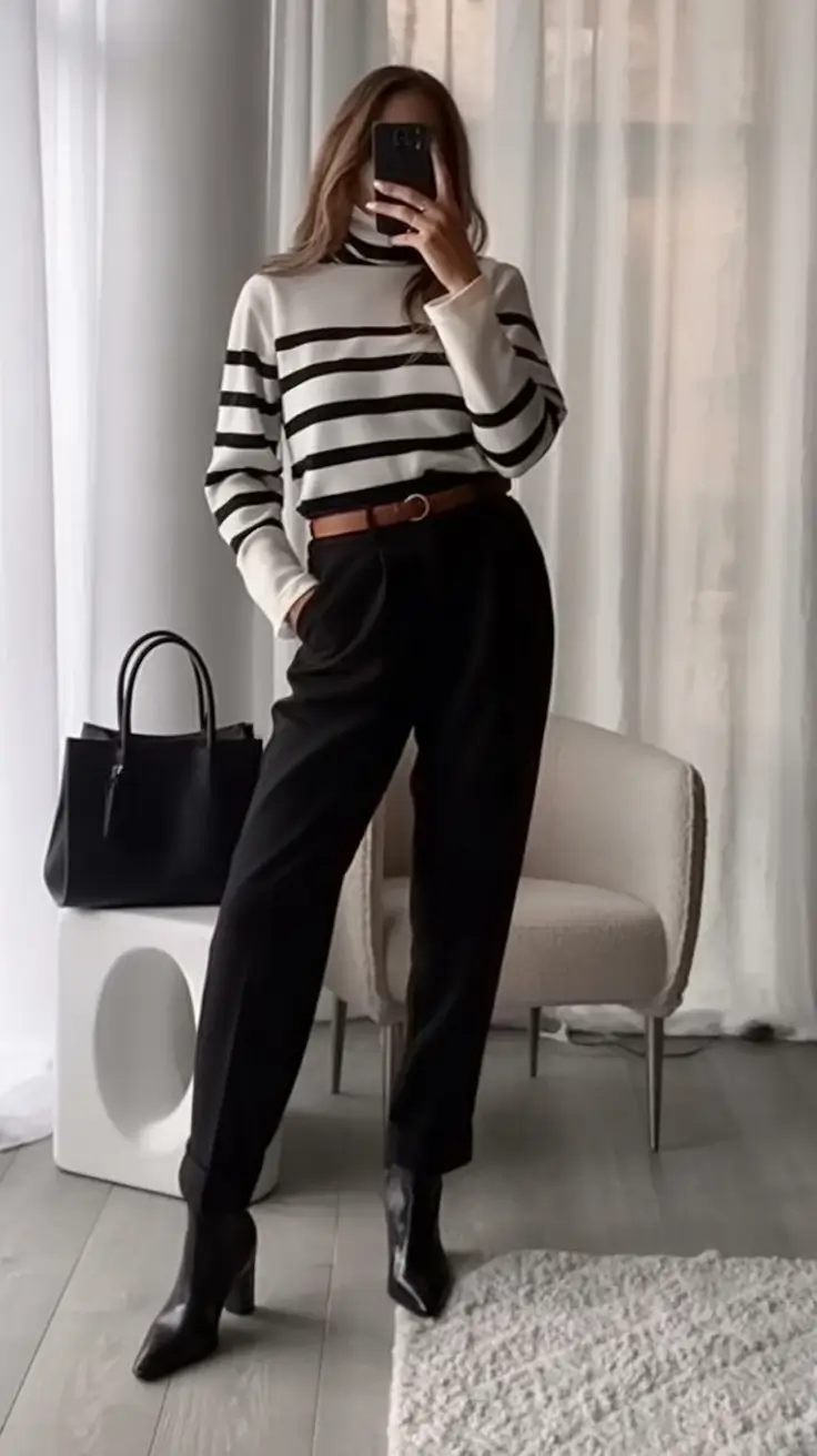 How to dress business casual this fall - outfits ideas 2025 Striped Minimalist Chic