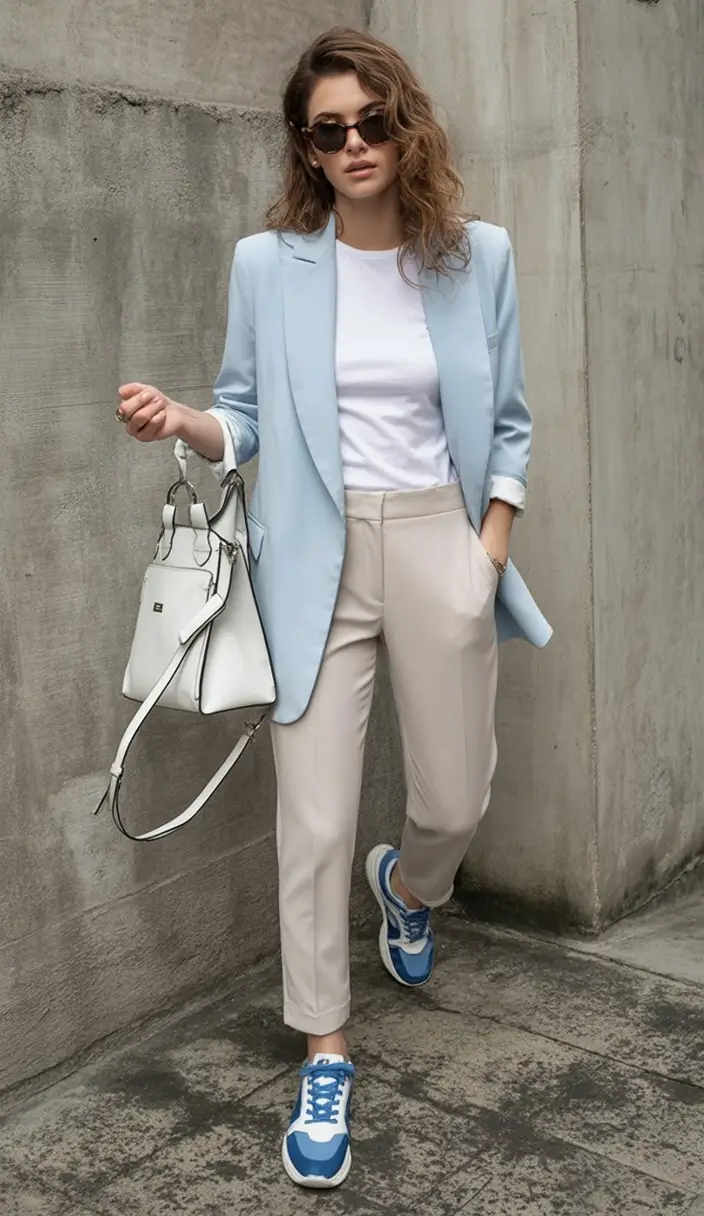 How to dress business casual this fall - outfits ideas 2025 Powder Blue and Urban Cool