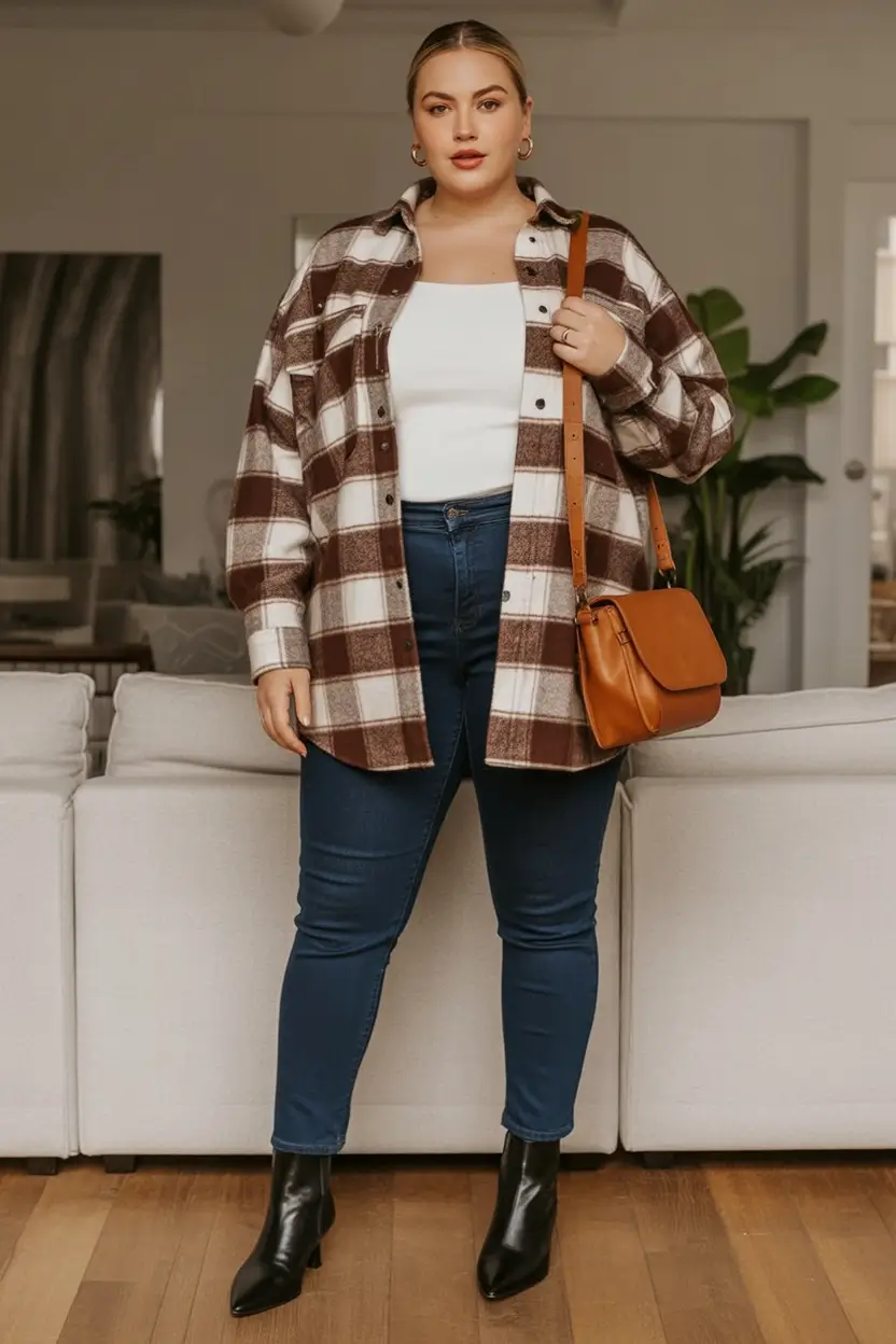 How to style boots this fall - trendy outfits inspiration 2025 Plaid Shacket And City Confidence