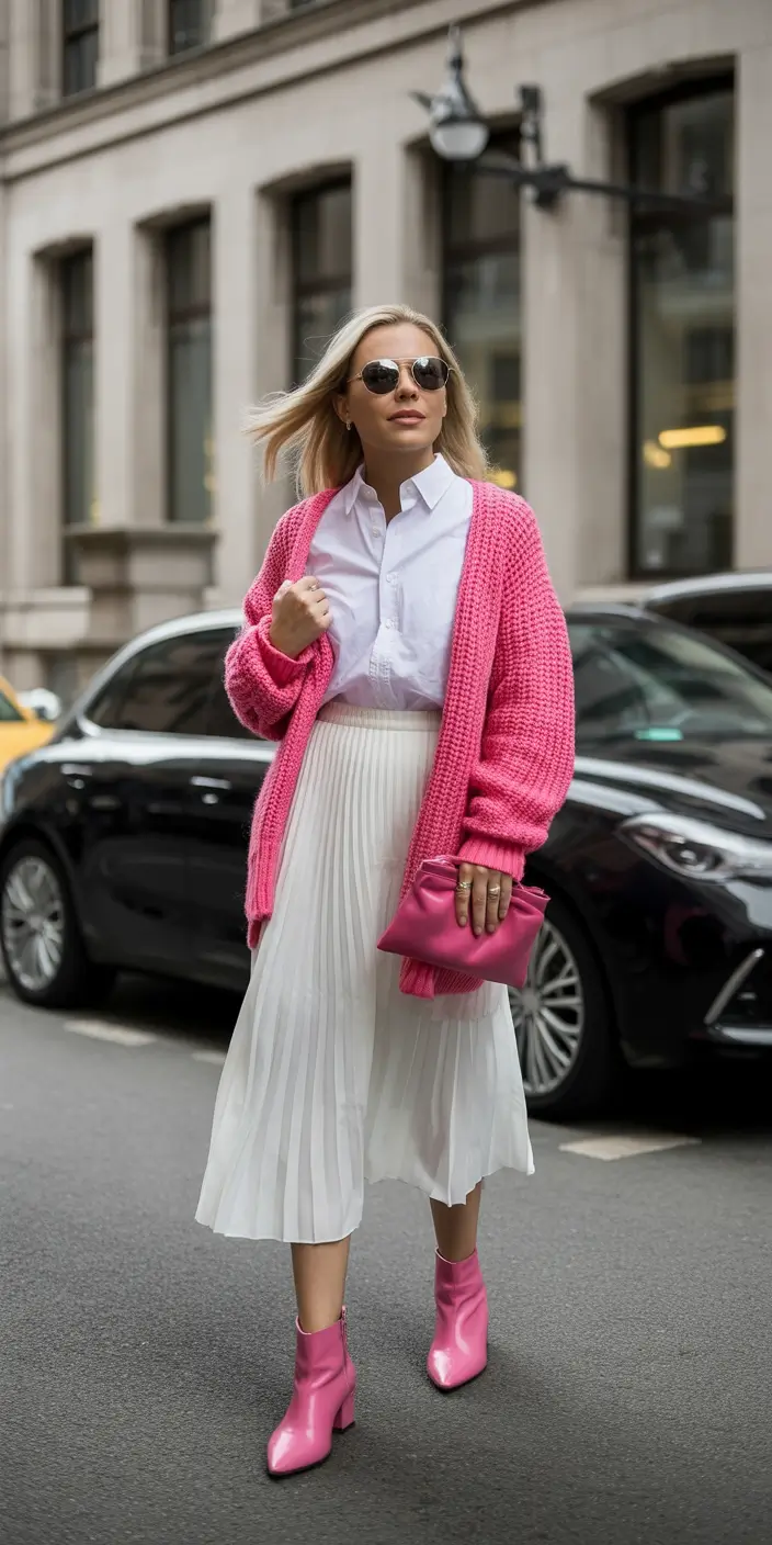 How to style boots this fall - trendy outfits inspiration 2025 Barbiecore With An Autumn Twist
