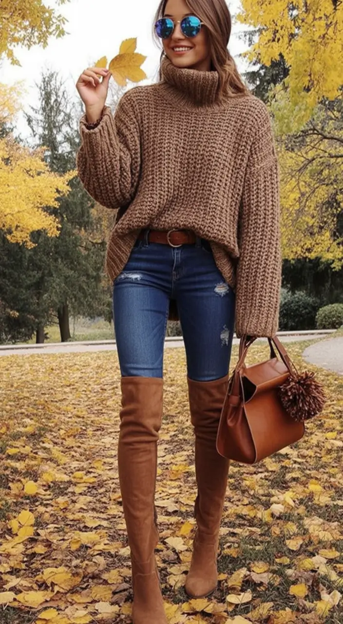 How to style boots this fall - trendy outfits inspiration 2025 Fall Texture Clash with Attitude