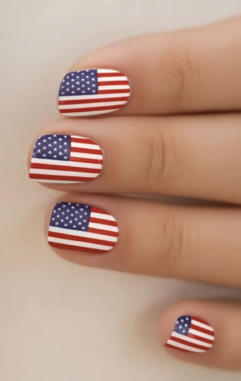 July 4th 2025 Nails You’ll Obsess Over Flag and Proud