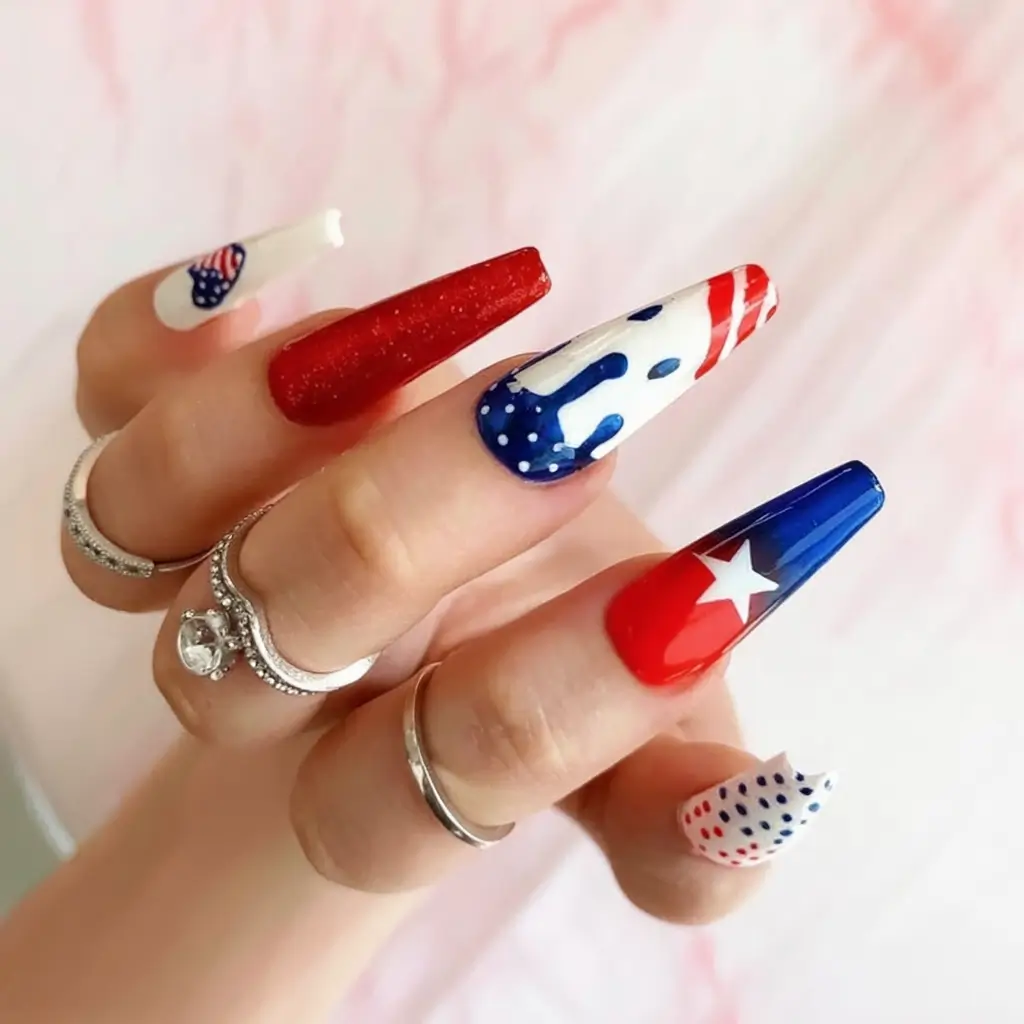 July 4th 2025 Nails You’ll Obsess Over Dripping in Independence