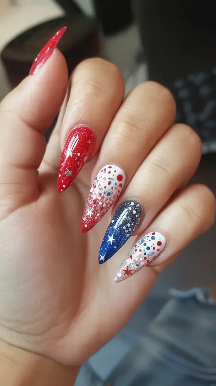 July 4th 2025 Nails You’ll Obsess Over Confetti Galaxy Blast