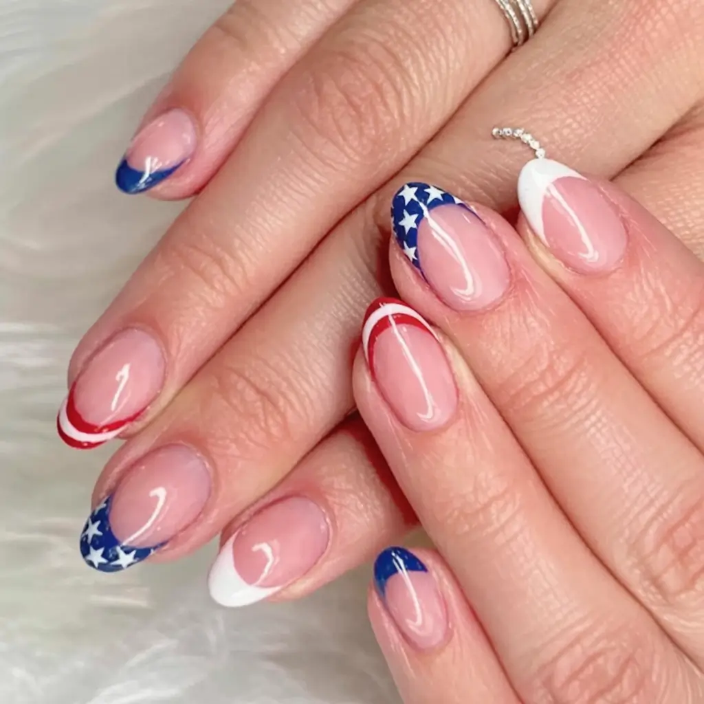 July 4th 2025 Nails You’ll Obsess Over Ombre Sparkle Stars Forever