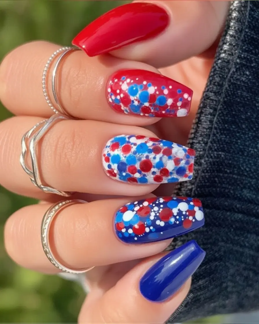 July 4th 2025 Nails You’ll Obsess Over Confetti Fireworks Party