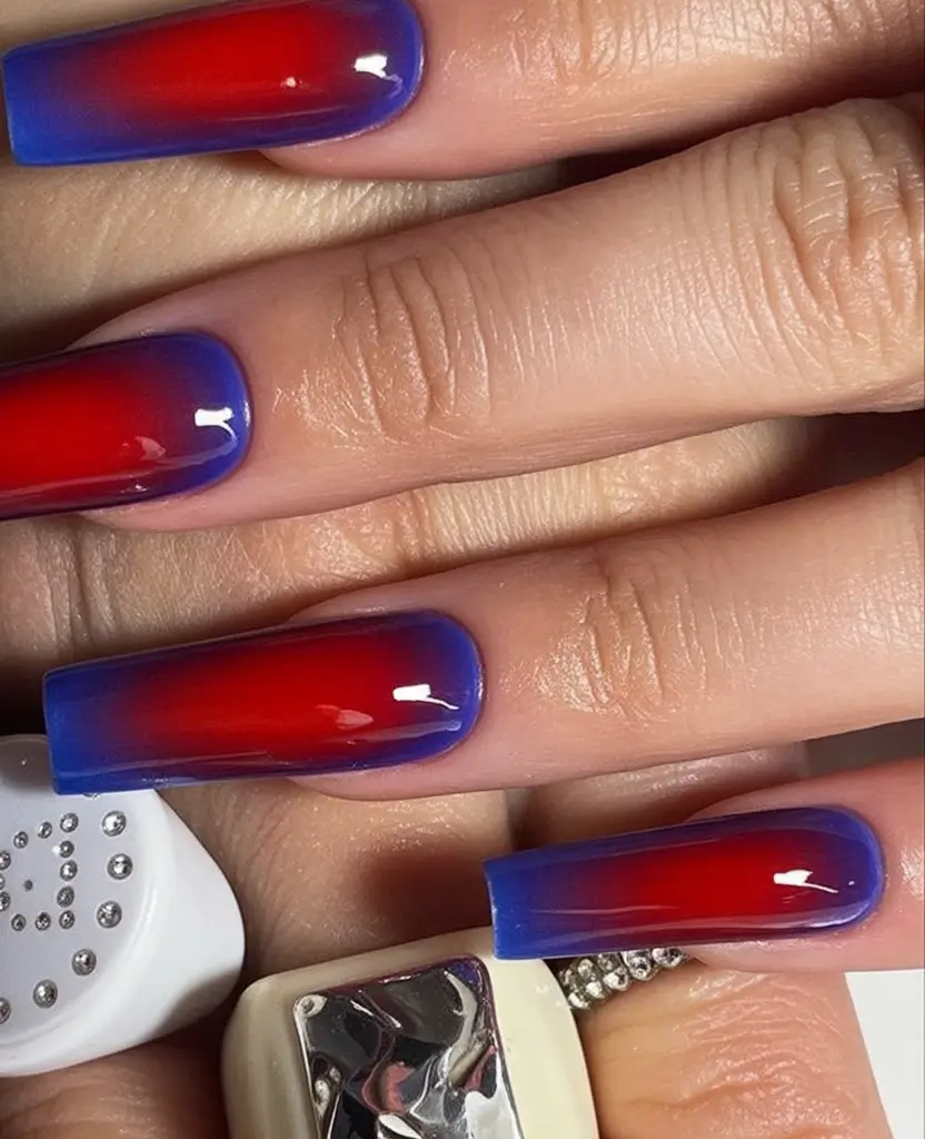 July 4th 2025 Nails You’ll Obsess Over Cherry Cola Gradient Drama