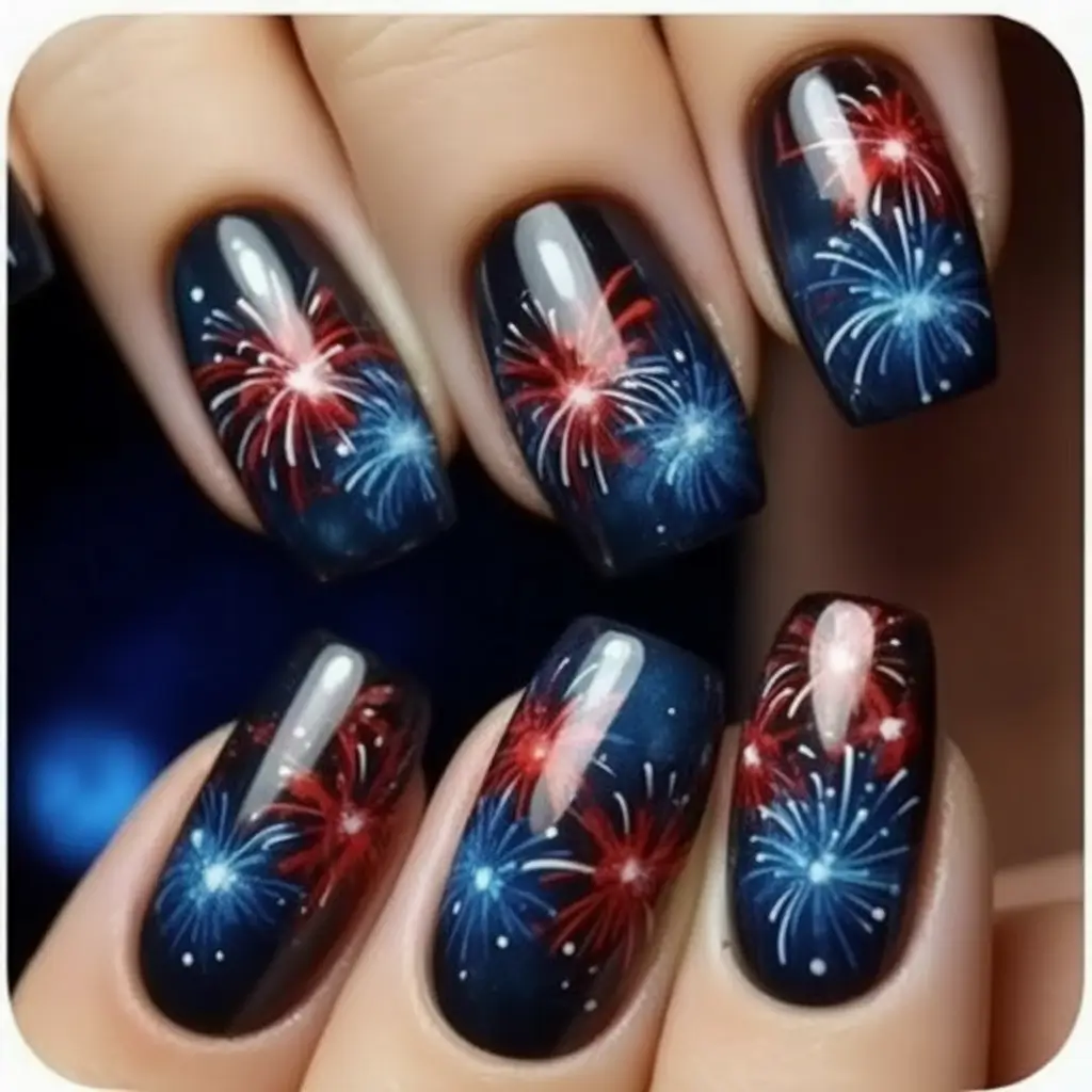July 4th 2025 Nails You’ll Obsess Over Sky-Lit Firework Fantasy