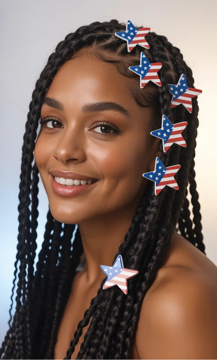 labor day hairstyles ideas 2025 Freedom Star Braids