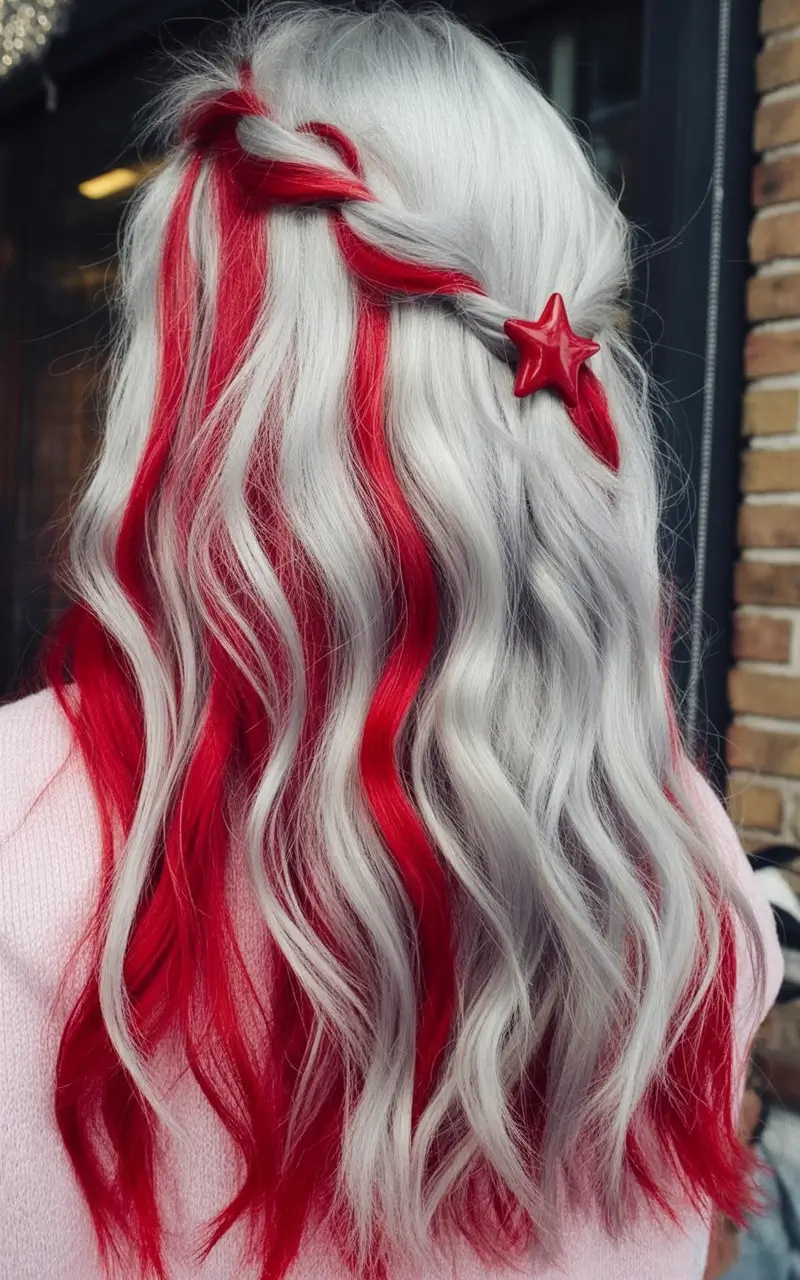 labor day hairstyles ideas 2025 Patriotic Peekaboo Waves