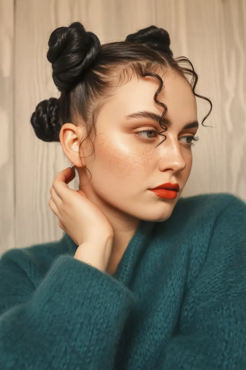 labor day hairstyles ideas 2025 Triple Buns & Sculpted Baby Hairs