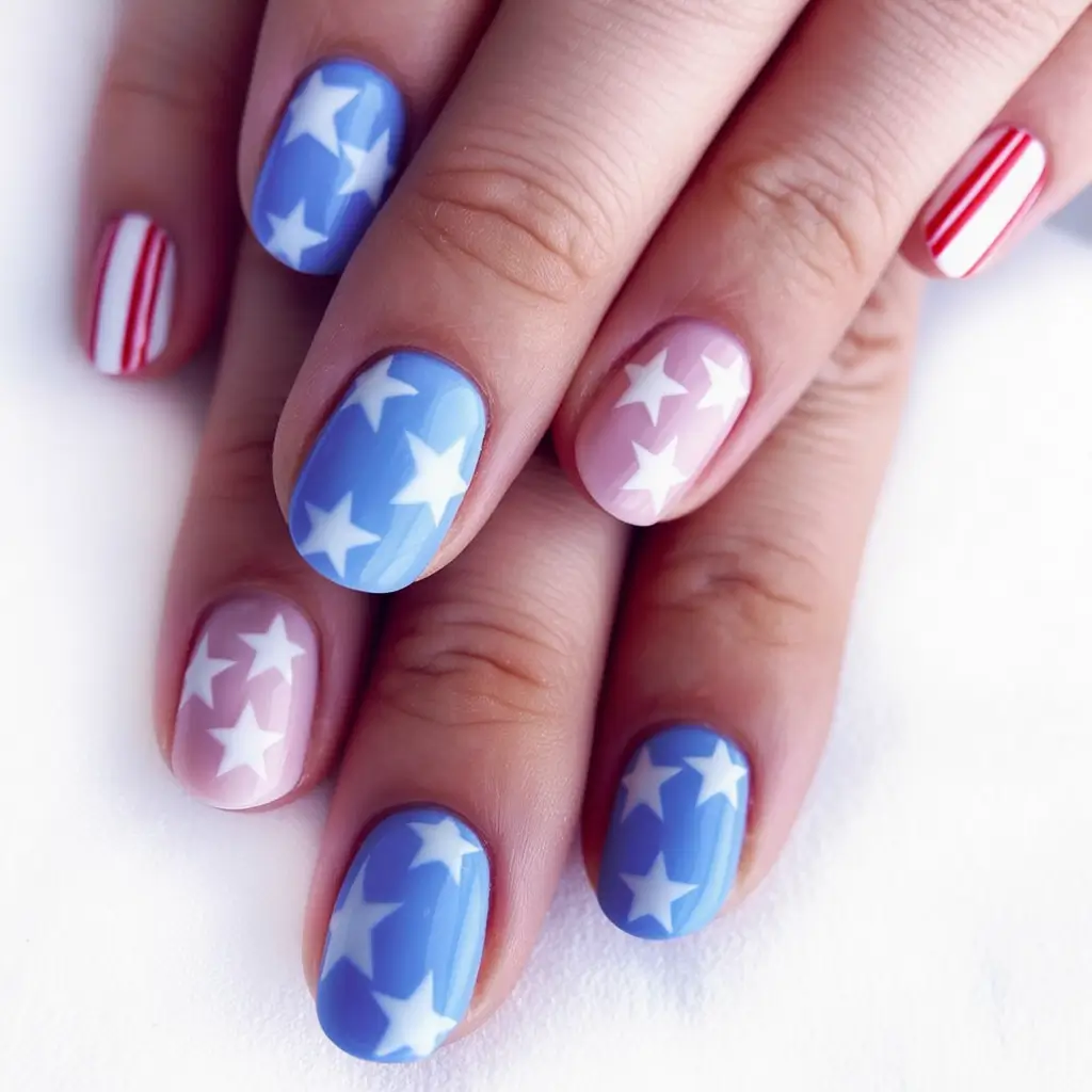 labor day nails ideas 2025 Matte Americana Cool
