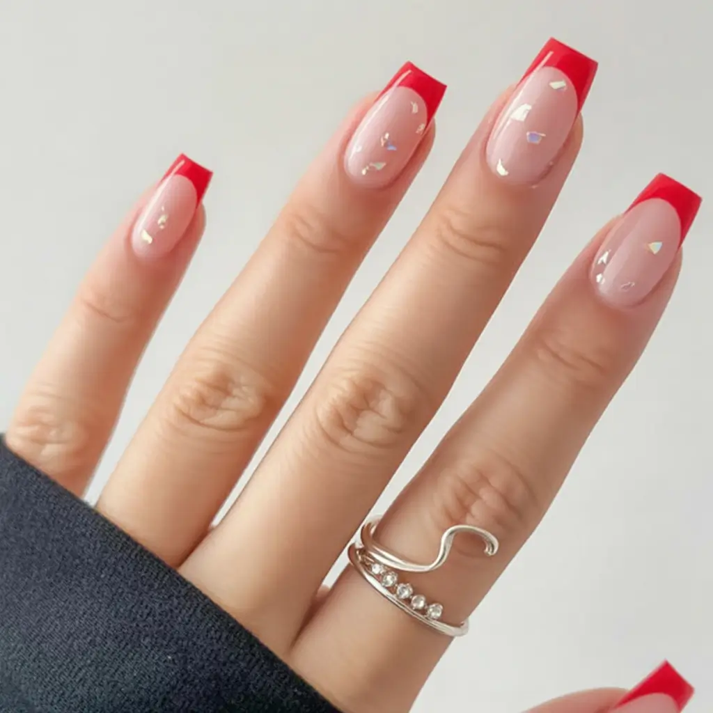 labor day nails ideas 2025 Cherry Pop Minimalist