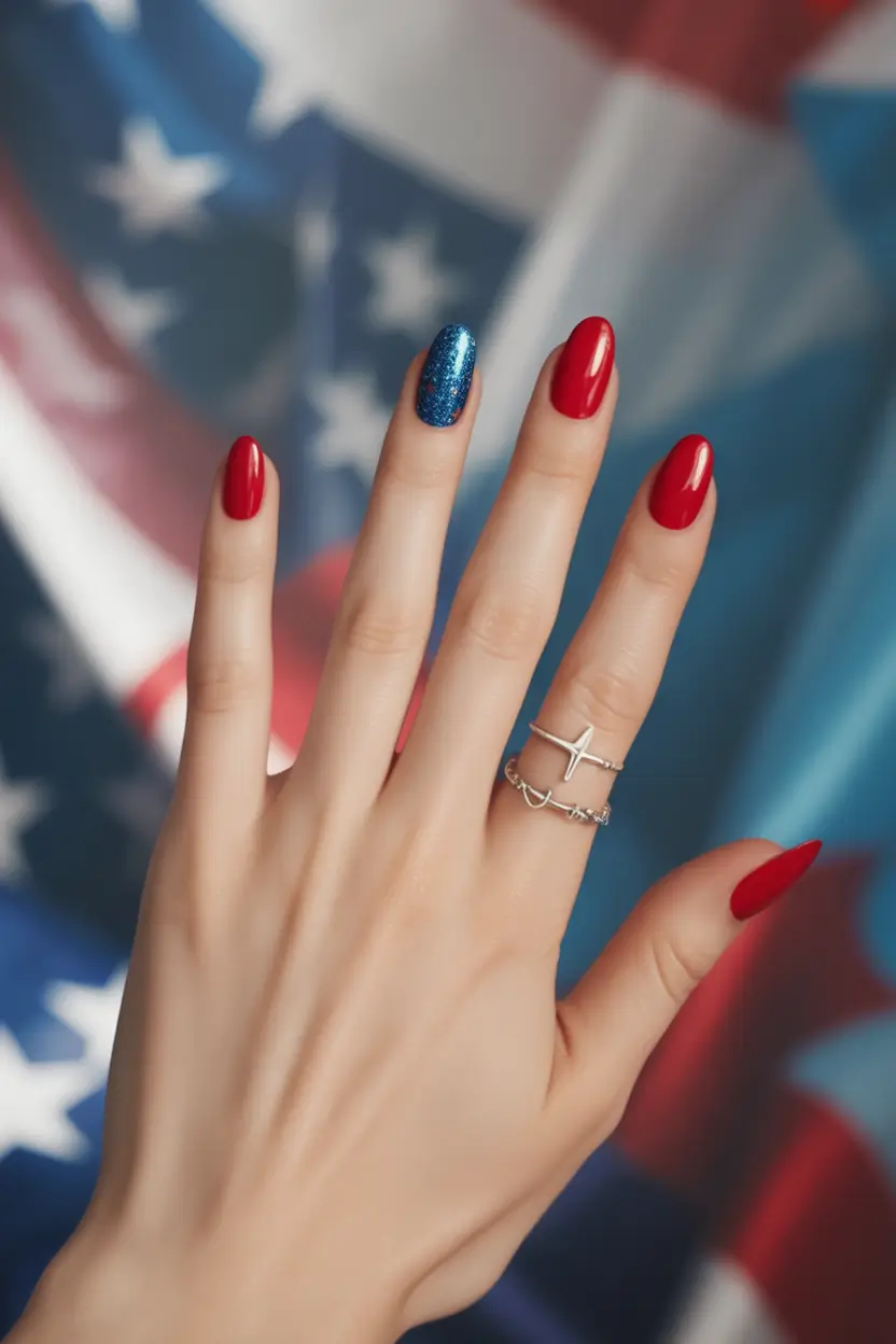 labor day nails ideas 2025 Classic Patriot with a Twist
