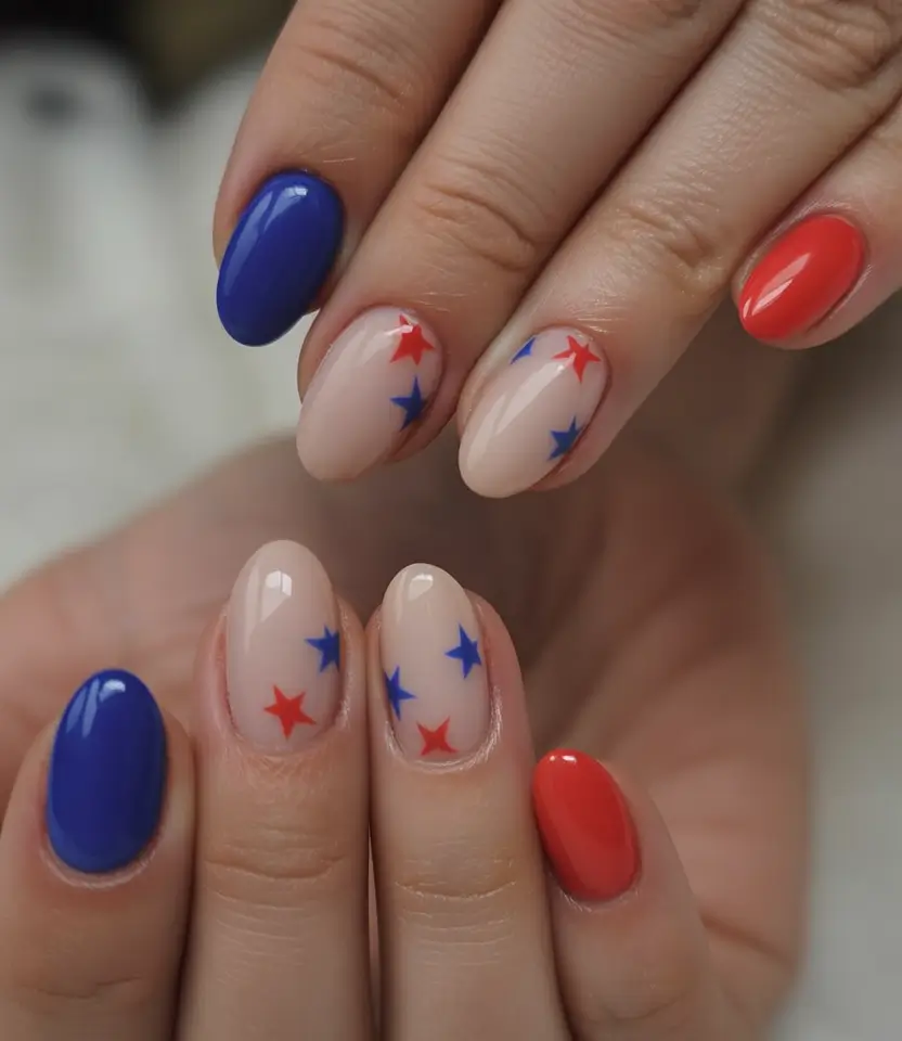 labor day nails ideas 2025 Stars and Stripes Lite Festive But Fun