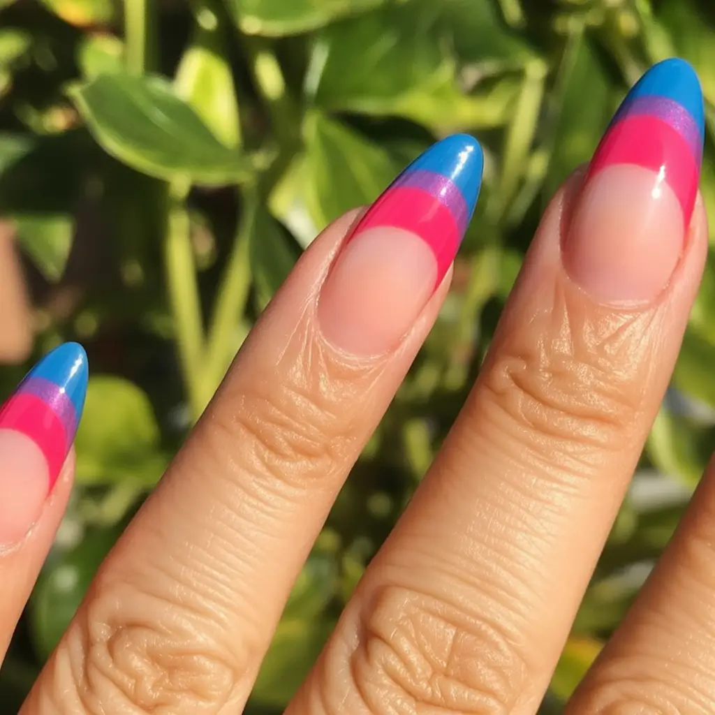 labor day nails ideas 2025 Tropical Waves with a Retro Flip