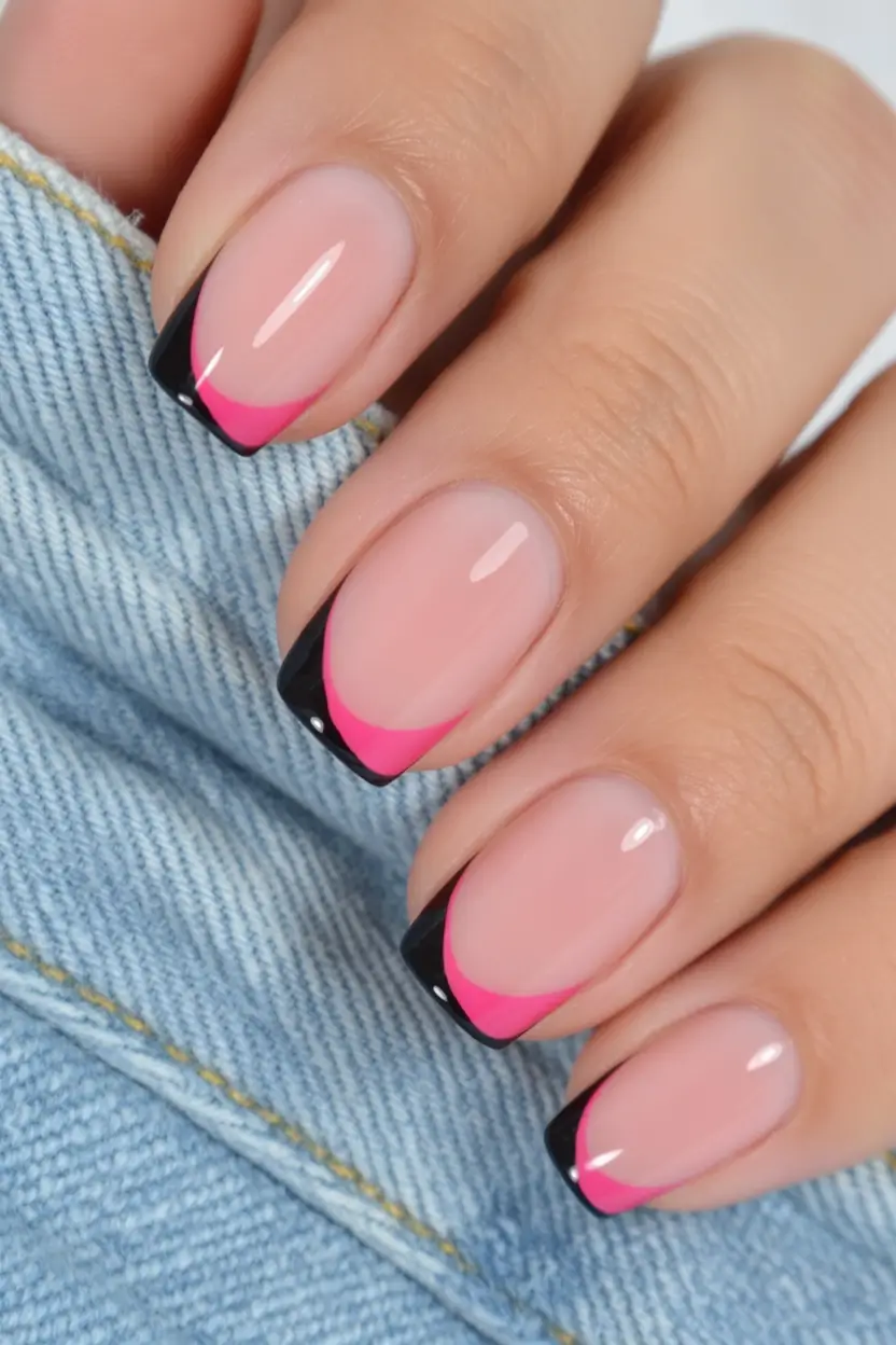 labor day nails ideas 2025 Modern French with a Bold Curve