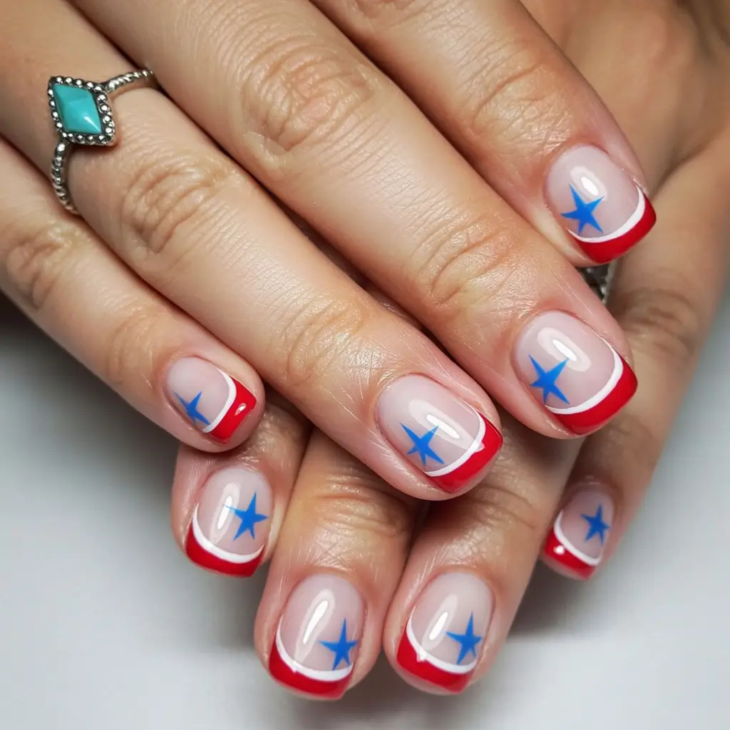 labor day nails ideas 2025 Star-Spangled Tips