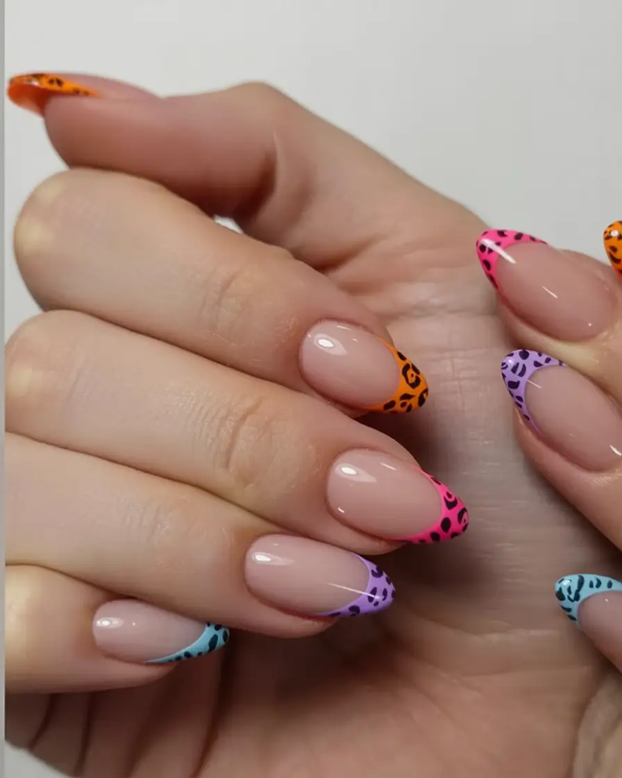 labor day nails ideas 2025 Neon Wild French