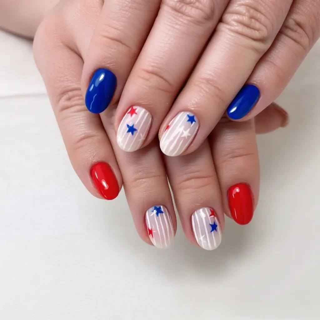 labor day nails ideas 2025 Stars and Stripes Remix