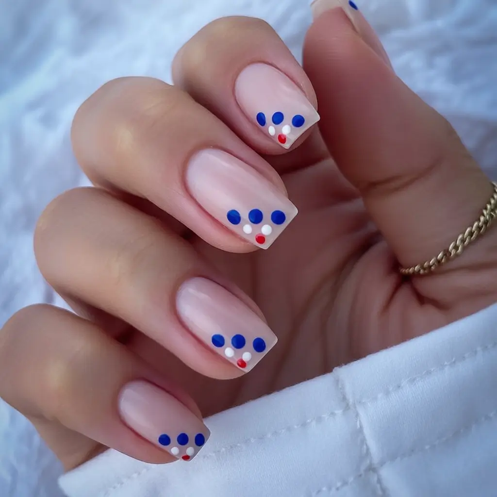 labor day nails ideas 2025 Minimal Dot Parade