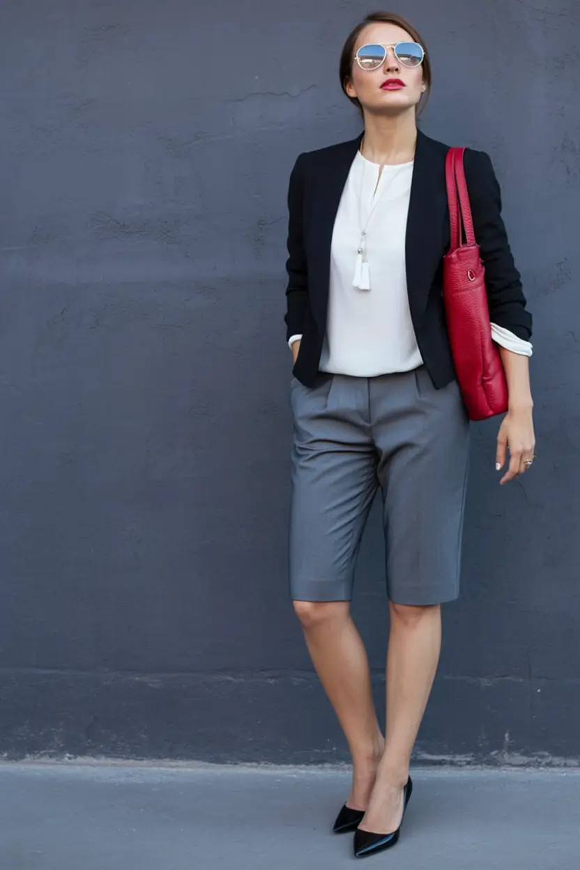 labor day outfits ideas 2025 Tailored Shorts for a Sharp City Look