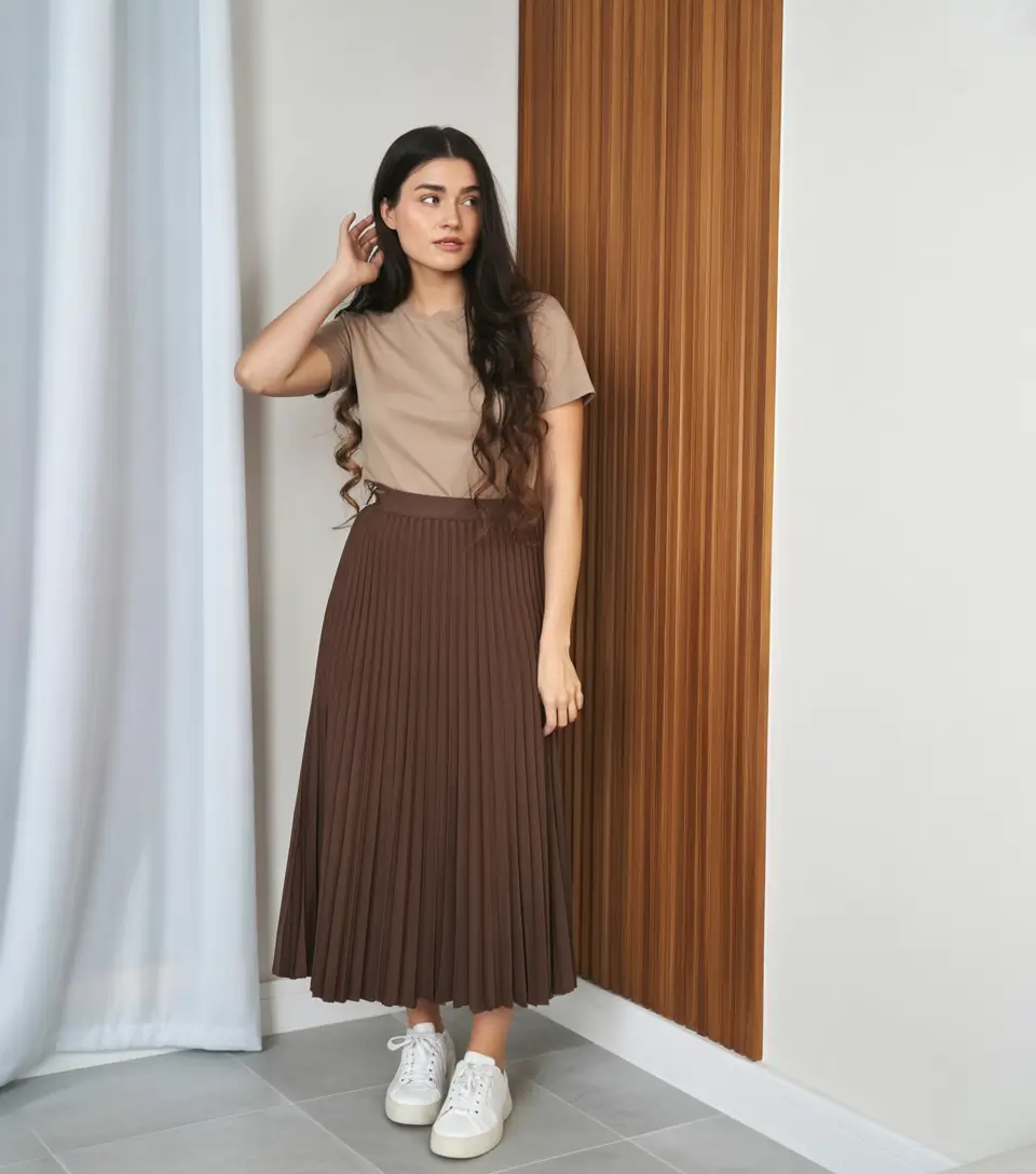 Labor Day Outfits Ideas 2025 Chocolate Tones & Pleats