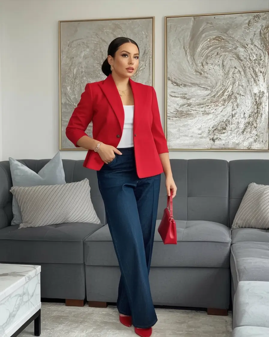 Minimalist Fall Fashion: Capsule Closet Ideas 2025 Boss Energy in Scarlet and Denim