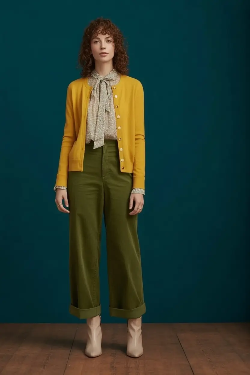 Minimalist Fall Fashion: Capsule Closet Ideas 2025 Retro Chic in Mustard and Moss