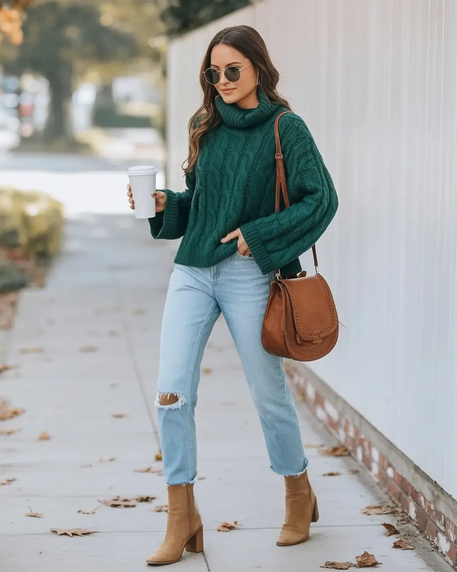 mom outfits ideas for fall 2025 Evergreen Comfort with a Dash of Sass