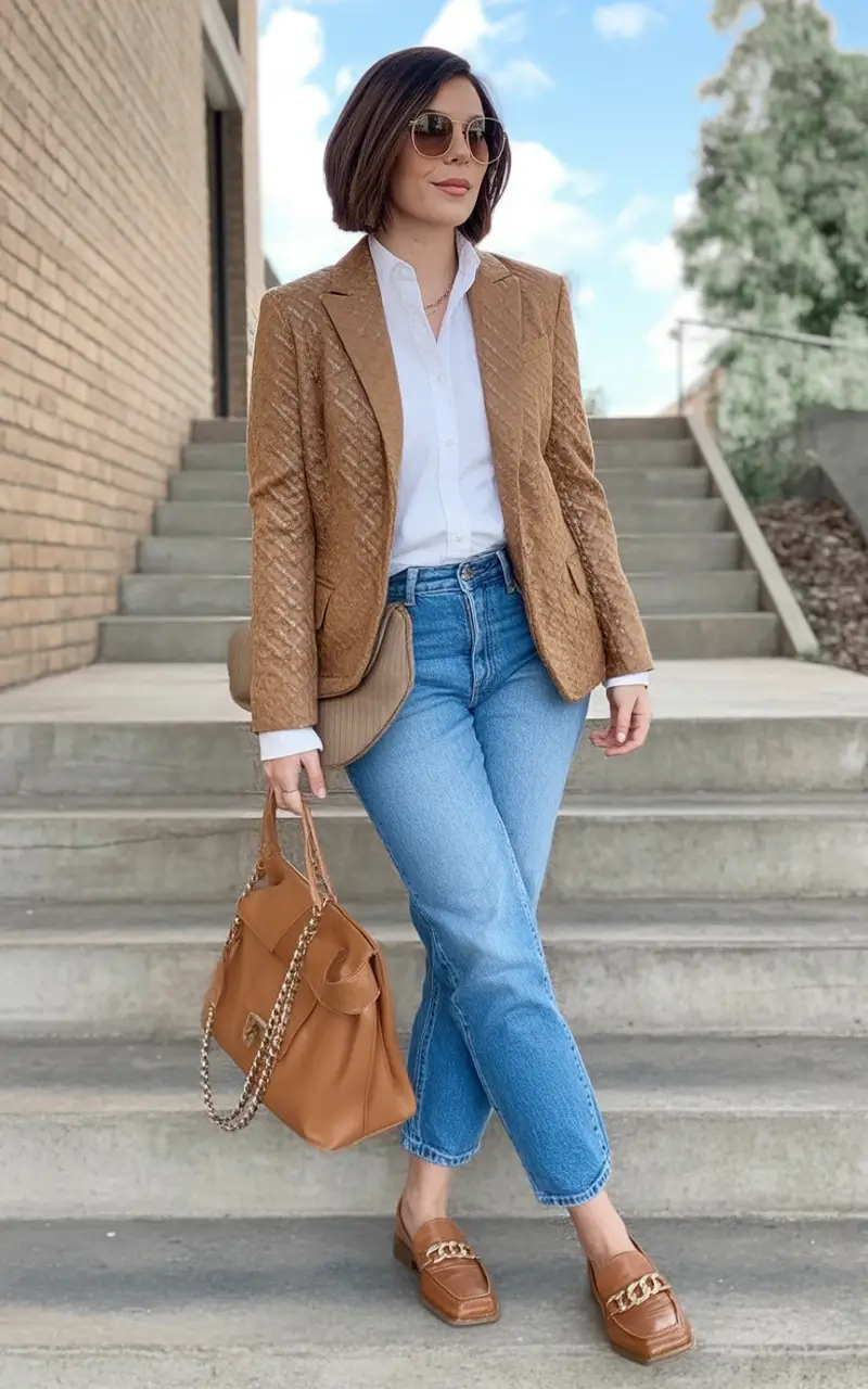 mom outfits ideas for fall 2025 Fall Blazer with Vintage Flair