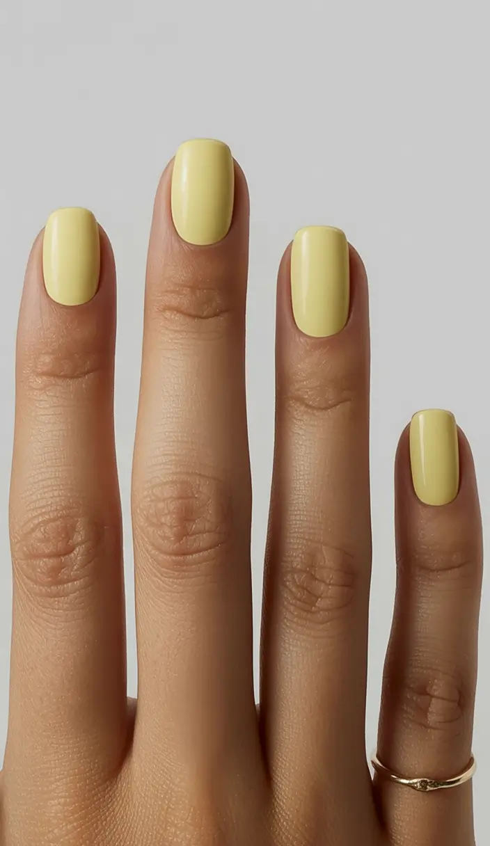 Must-Try Butter Yellow Nails That Scream Summer Vibes Minimal Butter Polish On Natural Base
