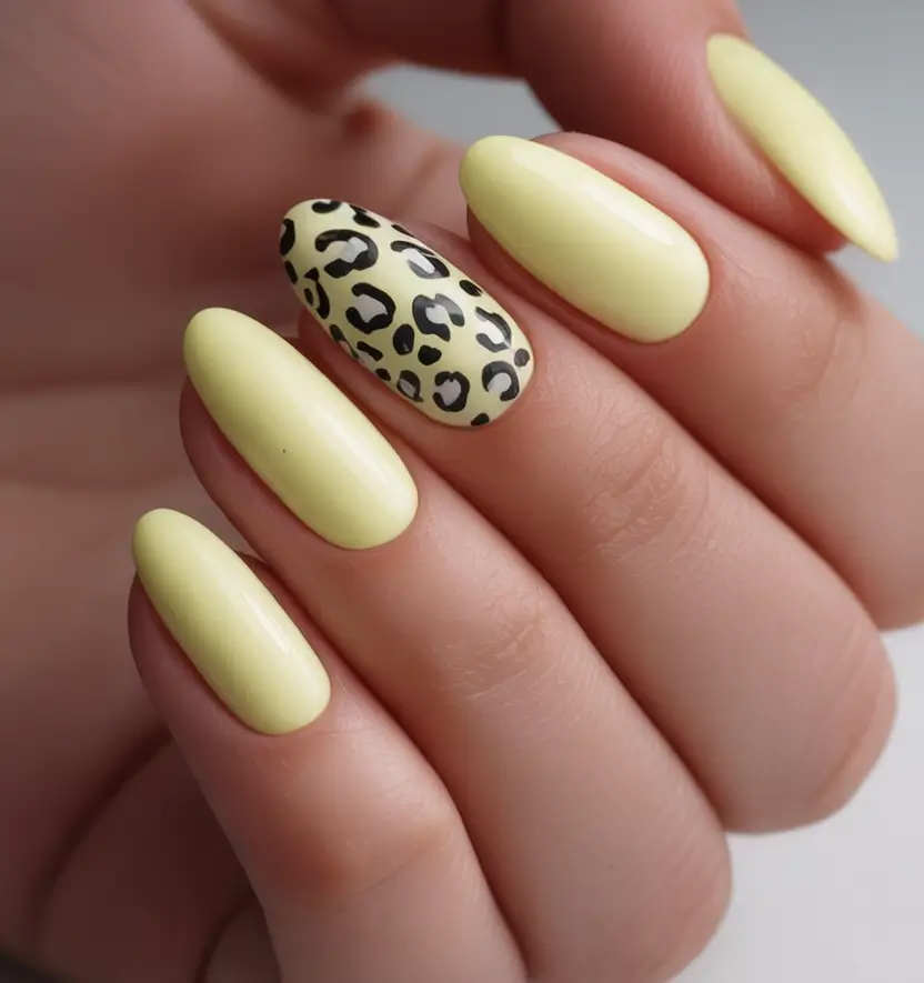 Must-Try Butter Yellow Nails That Scream Summer Vibes Leopard Lemon Love